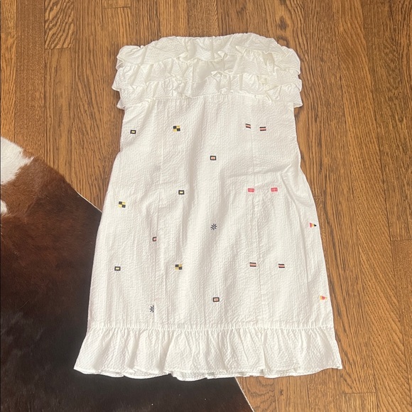 Lilly Pulitzer Dresses & Skirts - Lily Pulitzer Strapless Dress with Nautical Flag Embroidered Accents